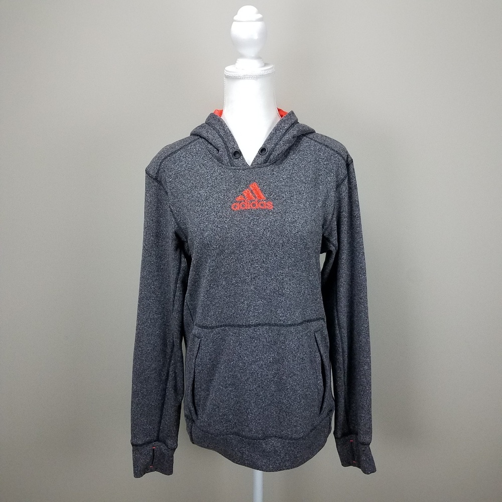 [Adidas] Womens Hoodie Gray and Orange